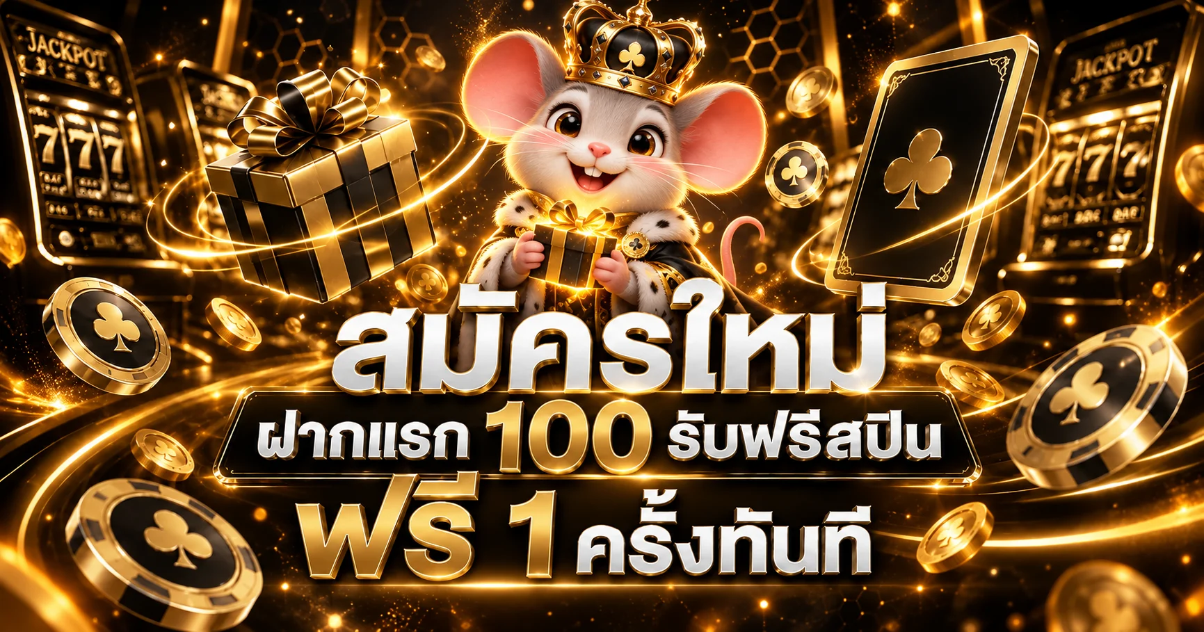 โปรโมชั่นสมาชิกใหม่ waspspin888 โทนทองพร้อมมาสคอต
